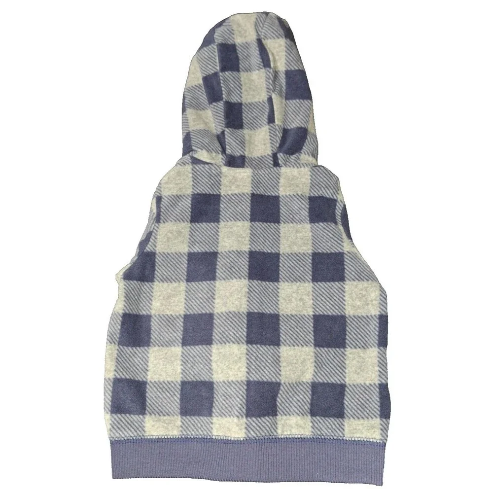 Carter's Boys 18 Months Blue Grey Plaid Hooded Jacket & Pants 2 Piece Outfit